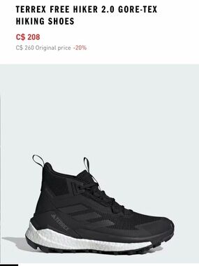 Adidas Terrex Black Free hiker 2.0 Trail hiking Shoes/boots